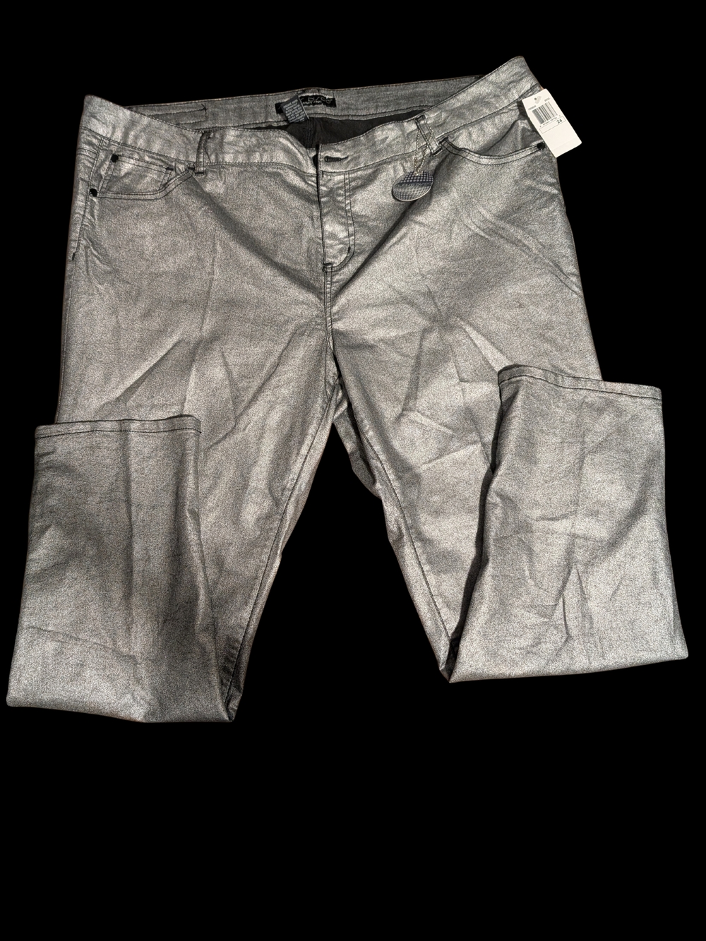 Celebrity Pink Silent Disco Metallic Silver Skinny Jeans
